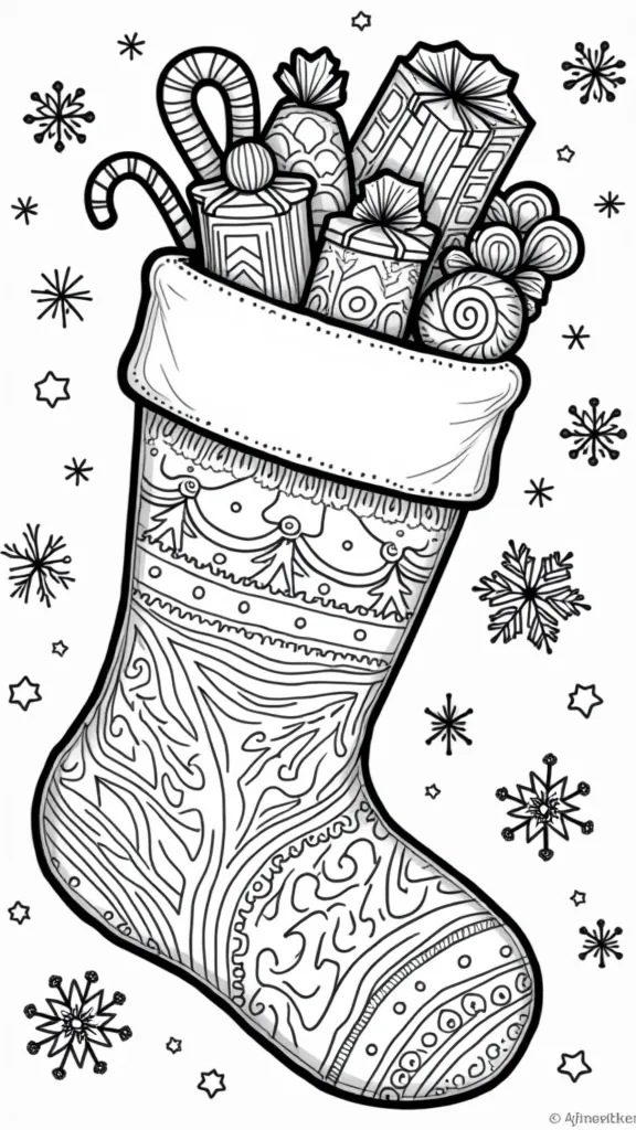 coloring page stocking